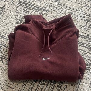 Nike Maroon Pullover Hoodie with White Swoosh